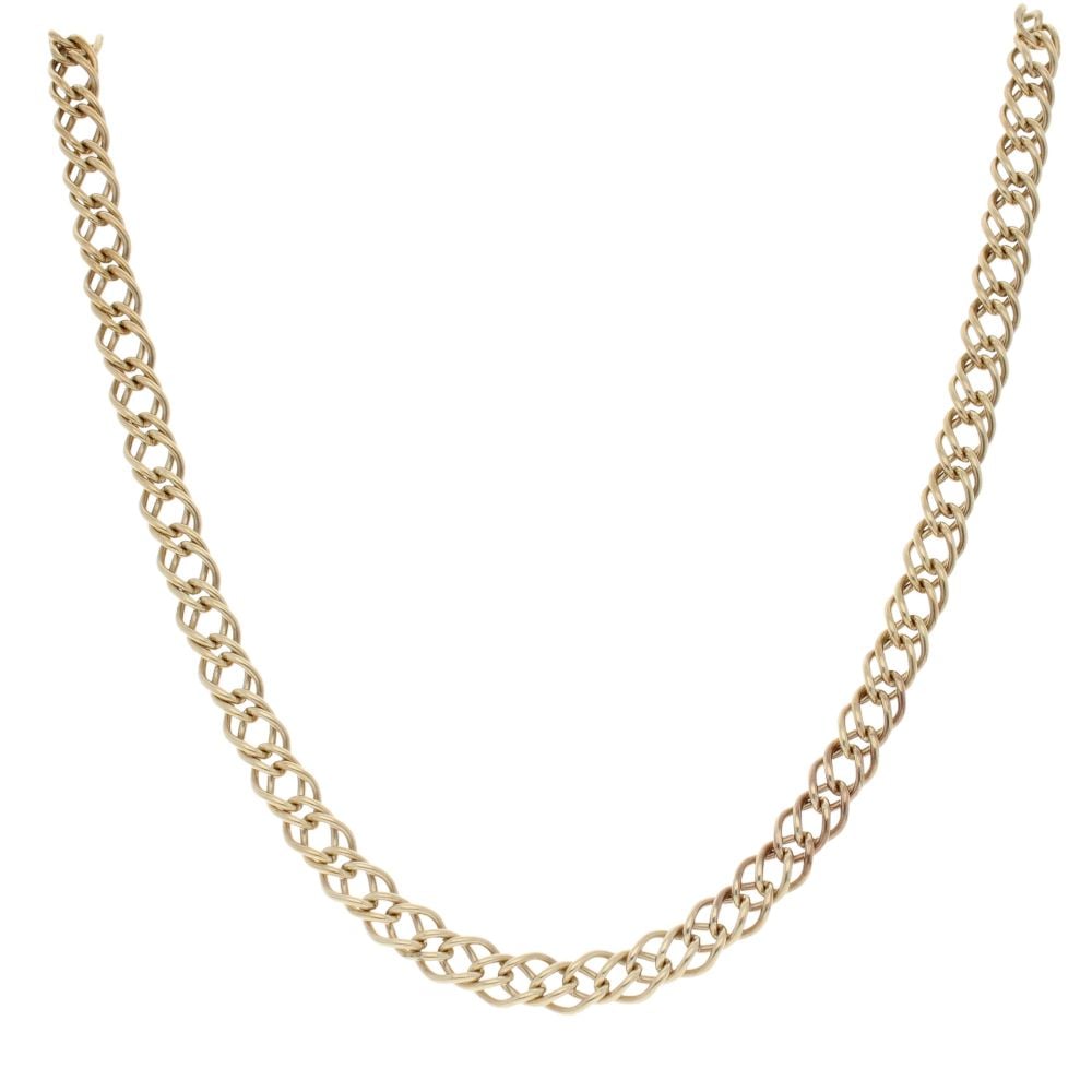 9ct Yellow Gold Double Curb Chain 18"