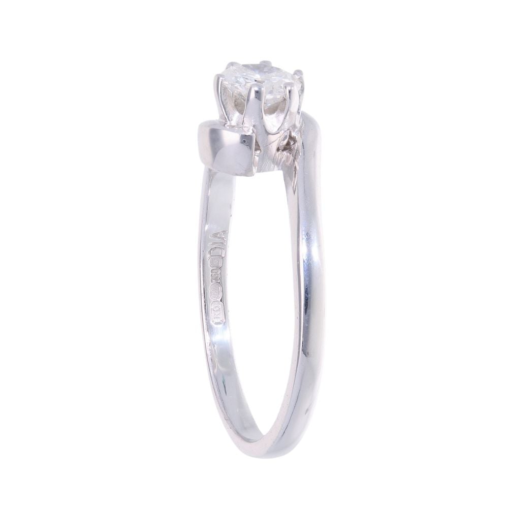 18ct White Gold 0.35ct Diamond Solitaire Twist Ring