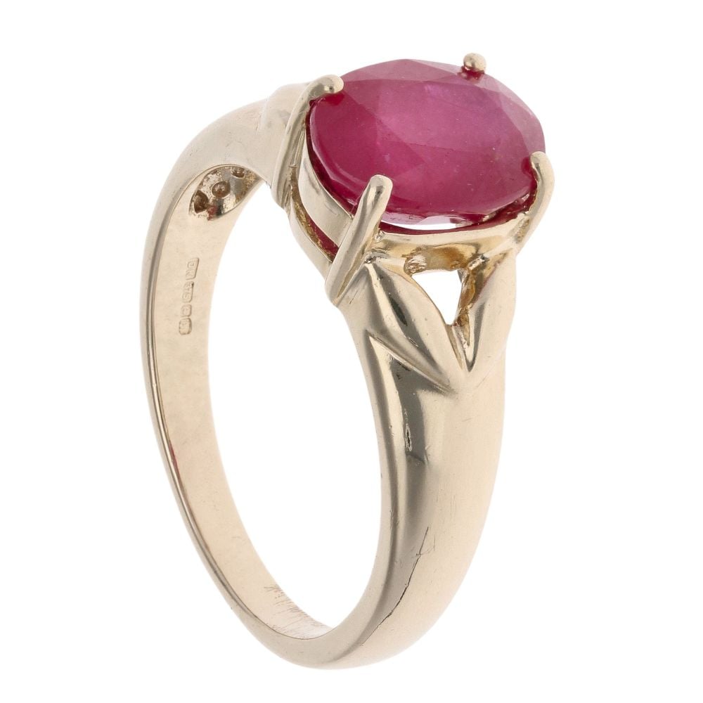 9ct Yellow Gold Ruby Single Stone Ring