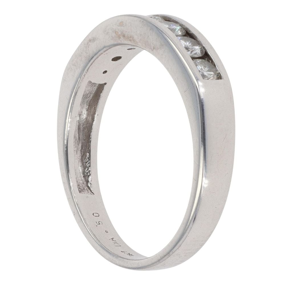 18ct White Gold 0.50ct Brilliant Cut Diamond Half Eternity Ring