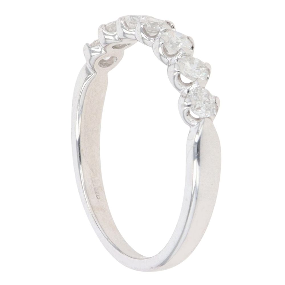 9ct White Gold 0.50ct Brilliant Cut Diamond Half Eternity Ring