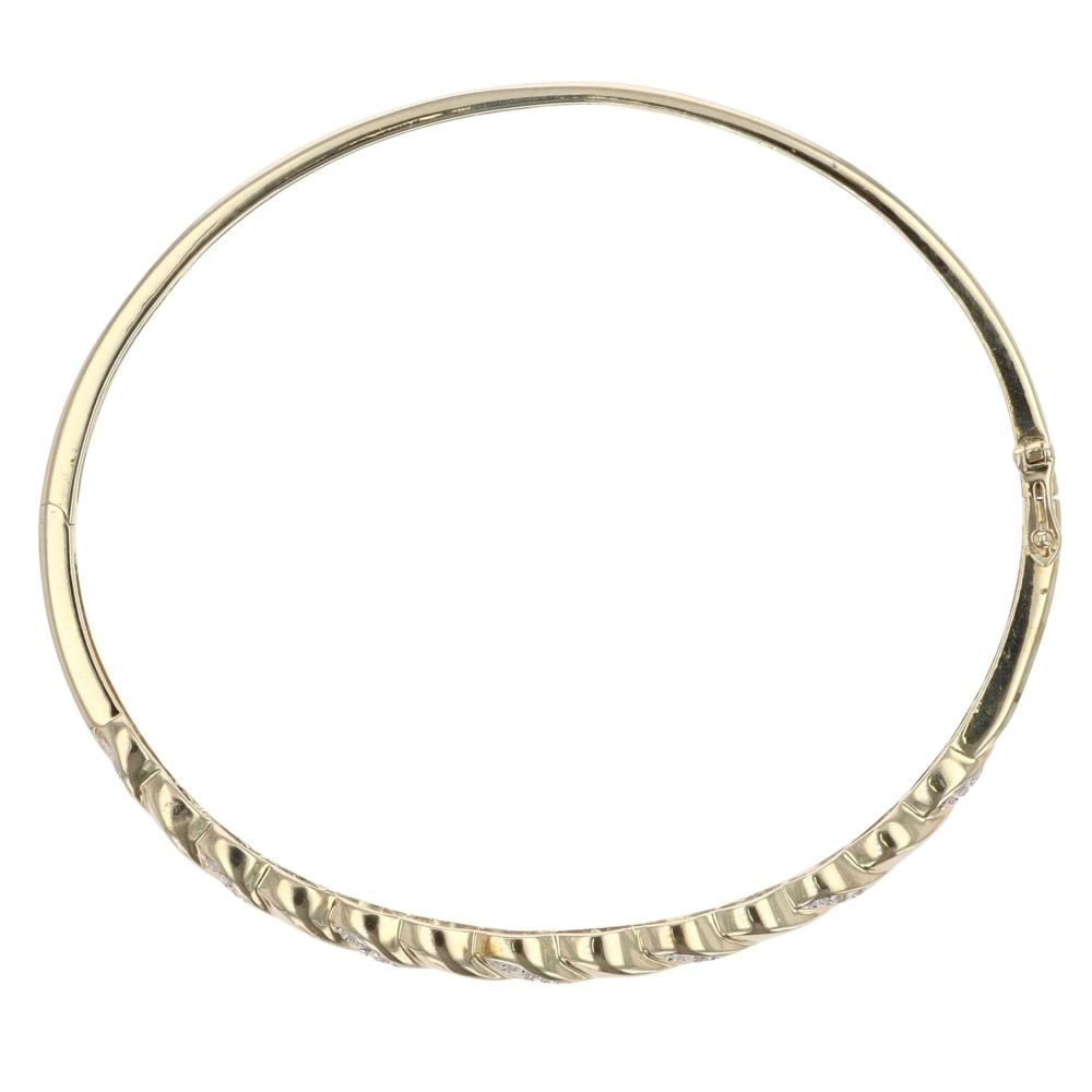 9ct Yellow Gold 0.15ct Brilliant Cut Diamond Bangle
