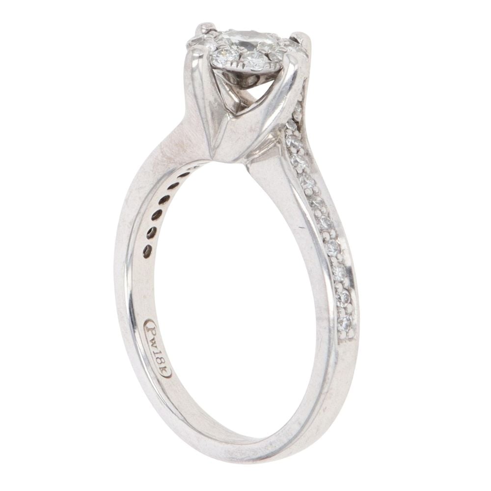18ct White Gold 0.65ct Brilliant Cut Diamond Cluster Ring