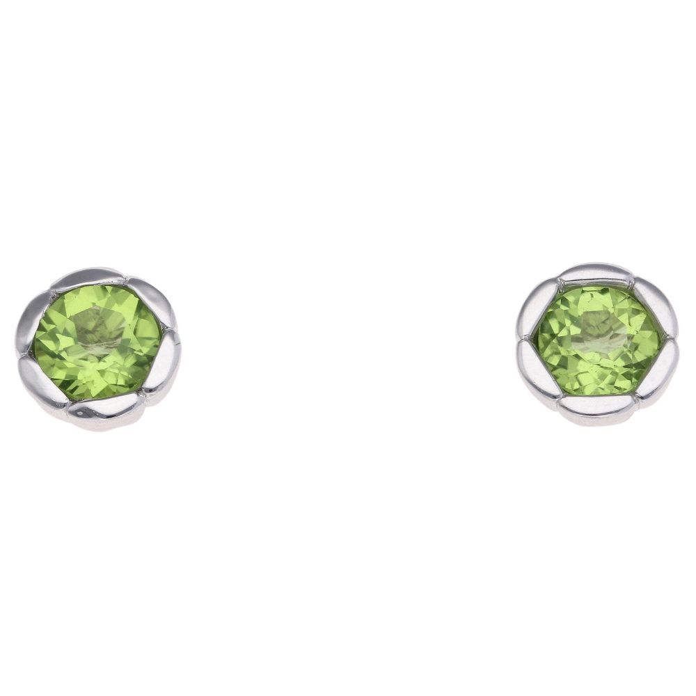925 Sterling Silver Peridot Stud Earrings