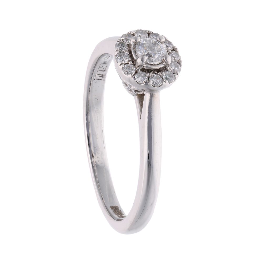18ct White Gold 0.25ct Diamond Halo Ring