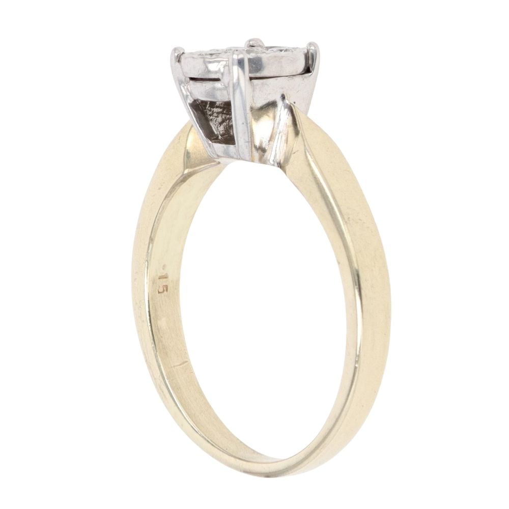 9ct Yellow Gold 0.15ct Brilliant Cut Diamond Cluster Ring