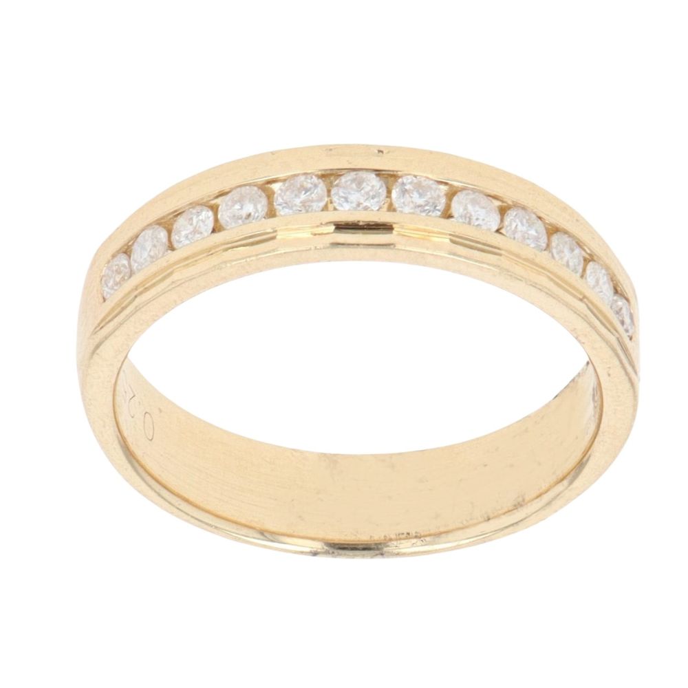 18ct Yellow Gold 0.25ct Brilliant Cut Diamond Half Eternity Ring