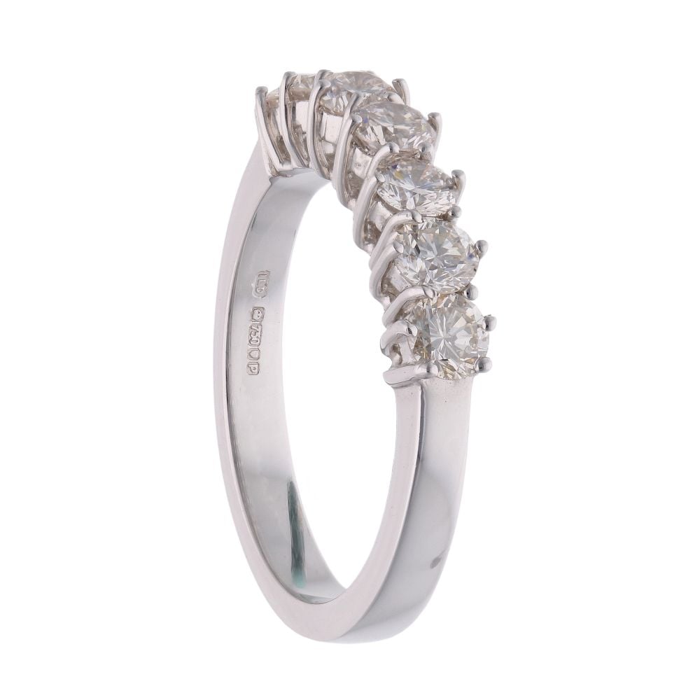 18ct White Gold 1.24ct Diamond Half Eternity Ring