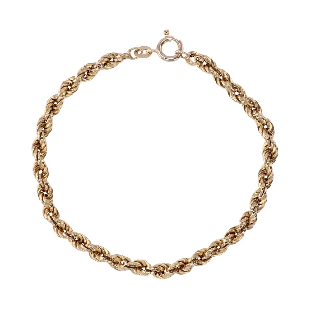 9ct Yellow Gold Rope Twist Bracelet 7" Ramsdens Jewellery