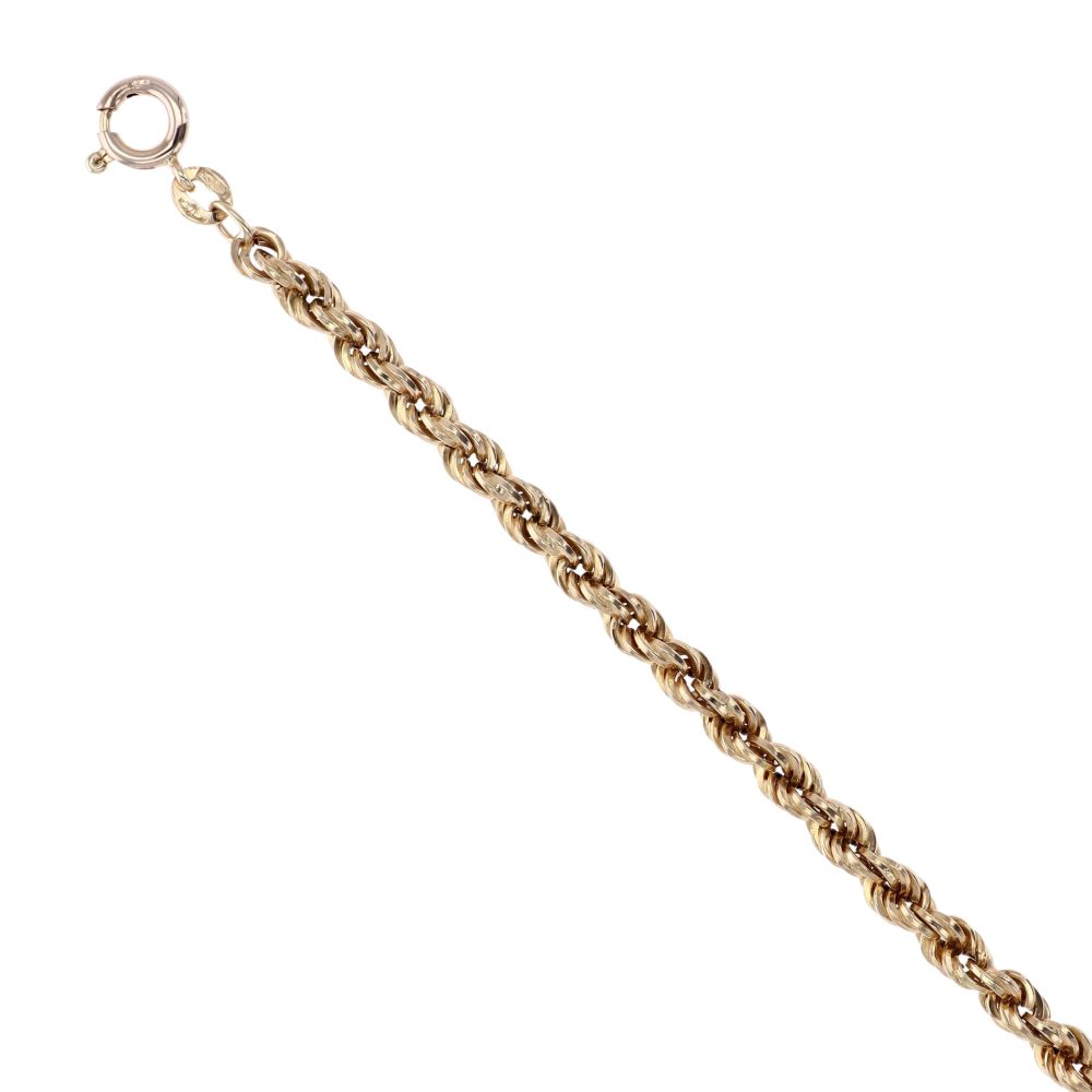 9ct Yellow Gold Rope Twist Bracelet 7" Ramsdens Jewellery