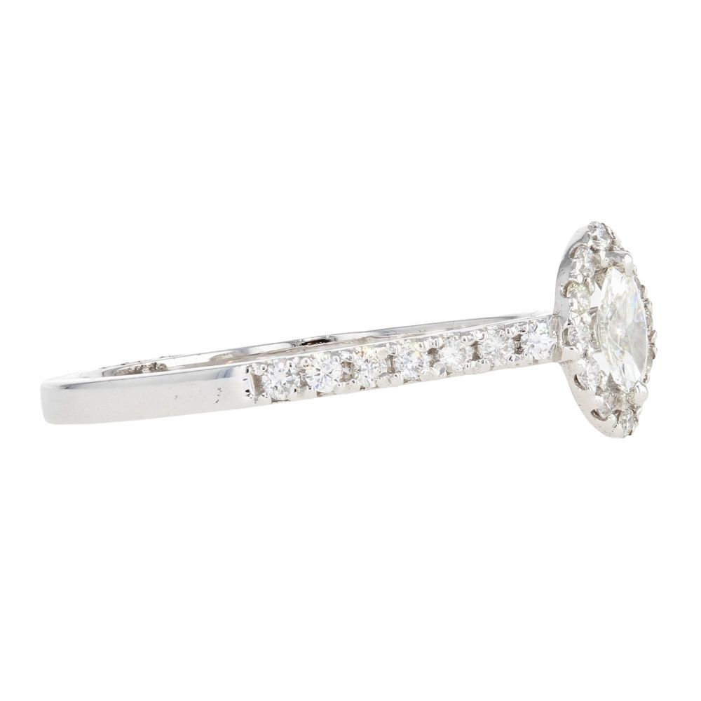 18ct White Gold 0.53ct Marquise Diamond Cluster Ring