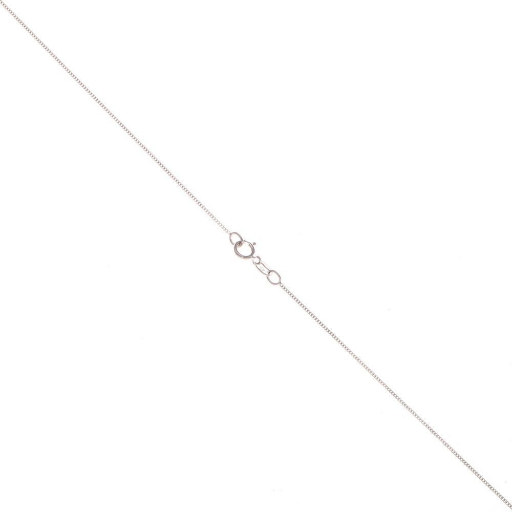 14ct White Gold Black And White Cubic Zirconia Pendant And Chain 18"