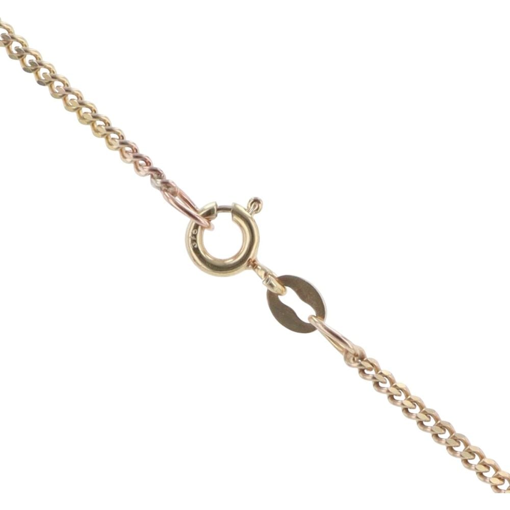9ct Yellow Gold Patterned Locket Pendant and Curb Chain 20"