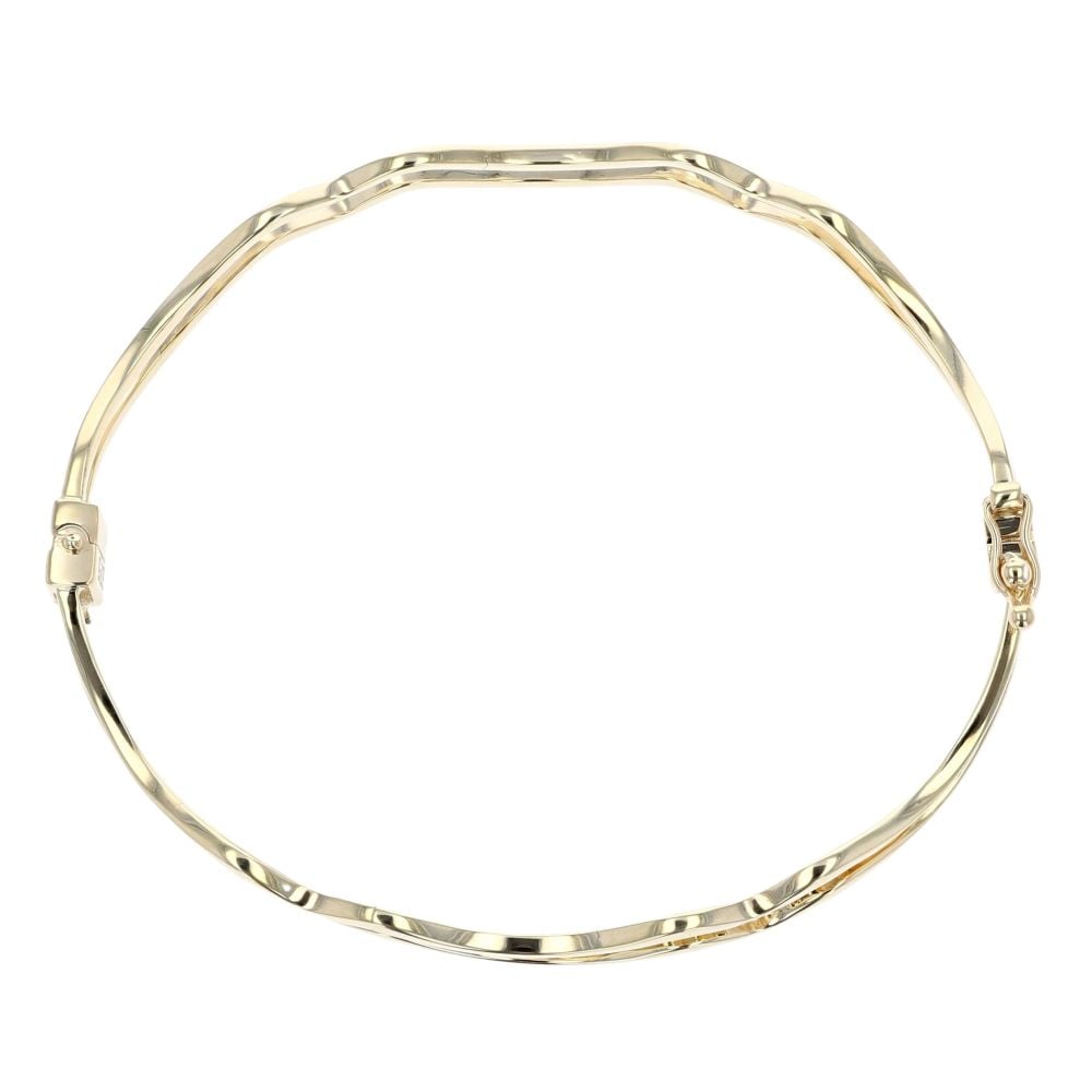 9ct Yellow Gold Duo Wave Bangle