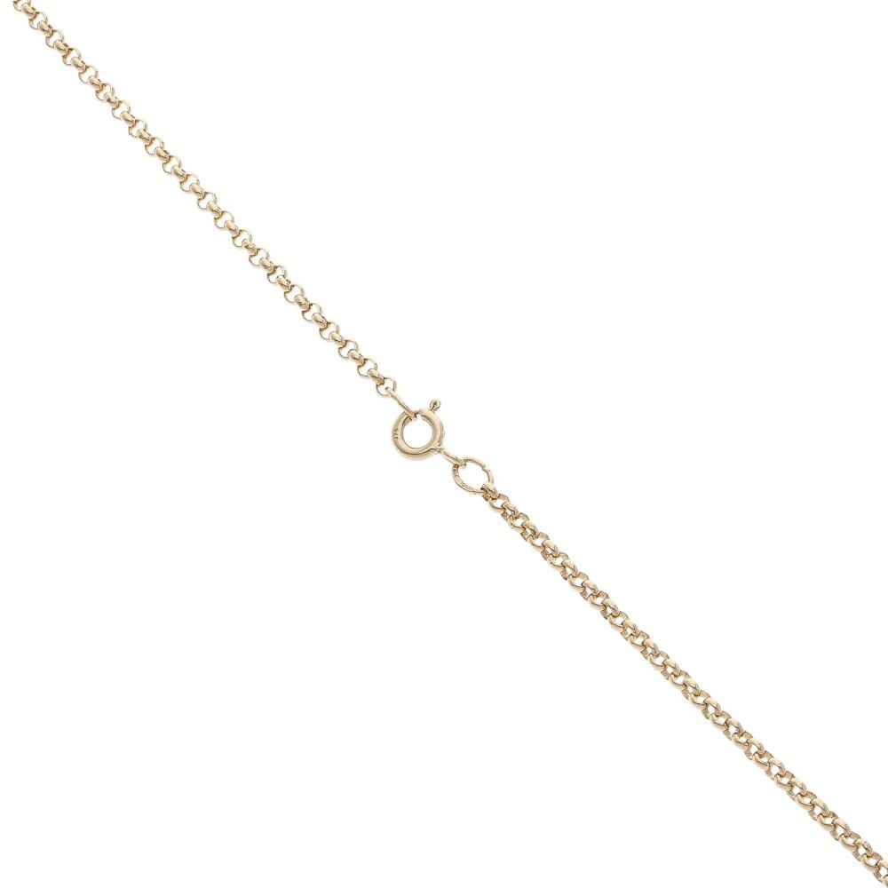9ct Yellow Gold Cubic Zirconia Ribbon Pendant And Chain 18"