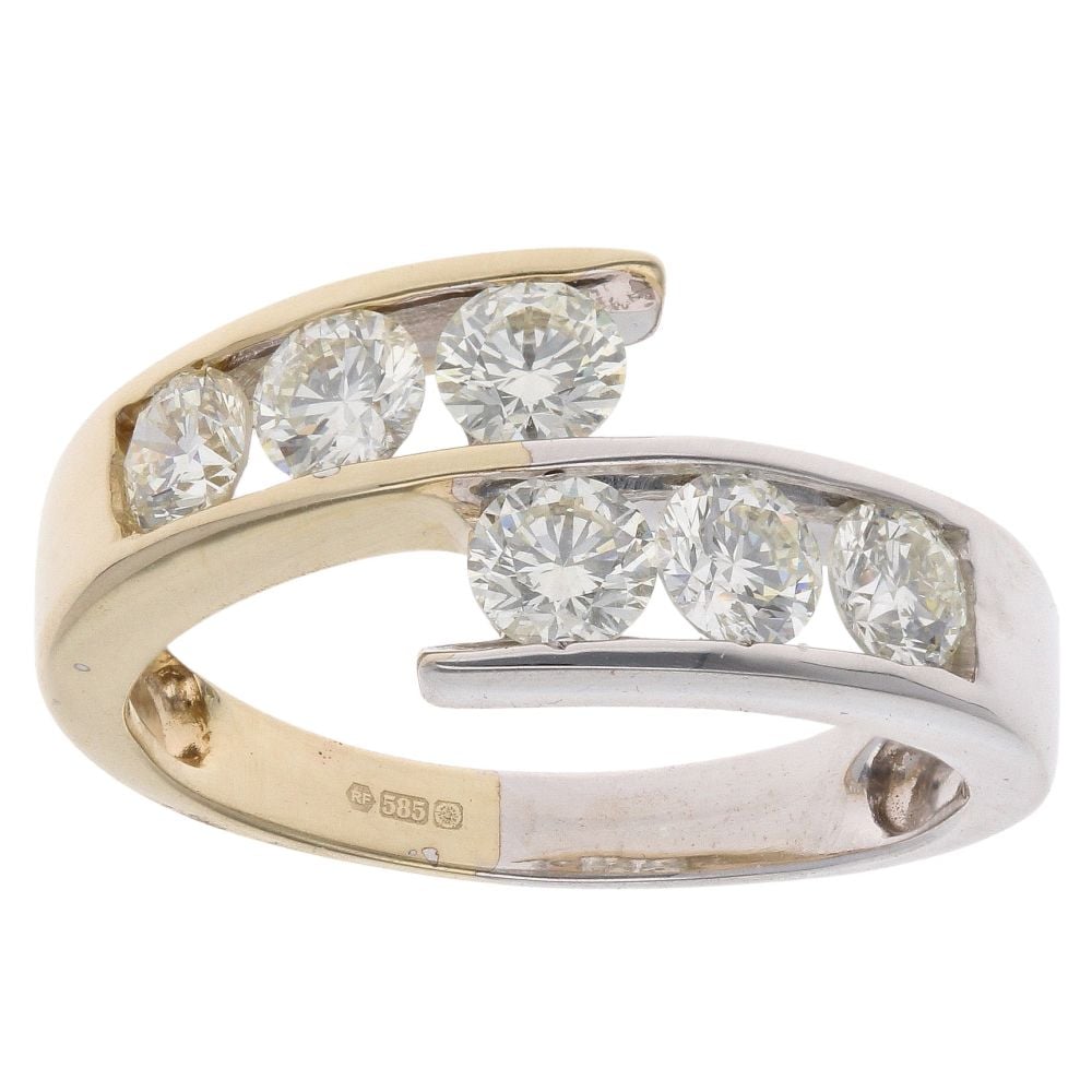 14ct Yellow and White Gold 1.20ct Brilliant cut Diamond Fancy Ring