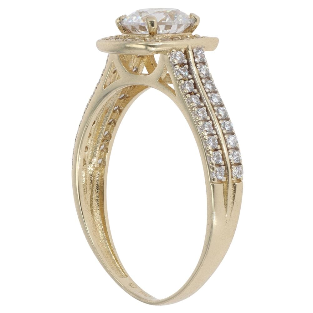 9ct Yellow Gold Cubic Zirconia Cluster Ring