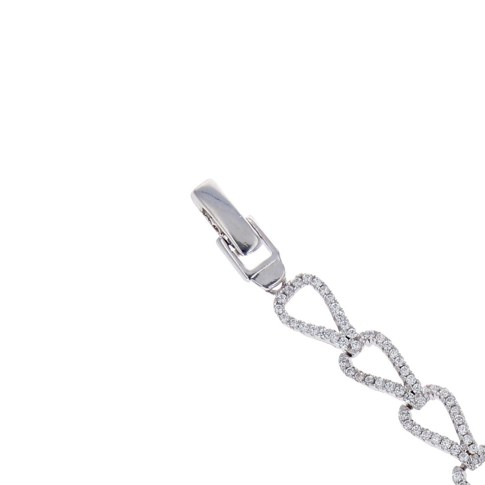 Silver Cubic Zirconia Loop 6.5" Bracelet by Icesia