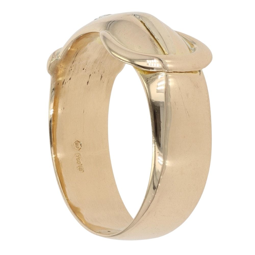 18ct Yellow Gold 0.10ct Diamond Buckle Ring