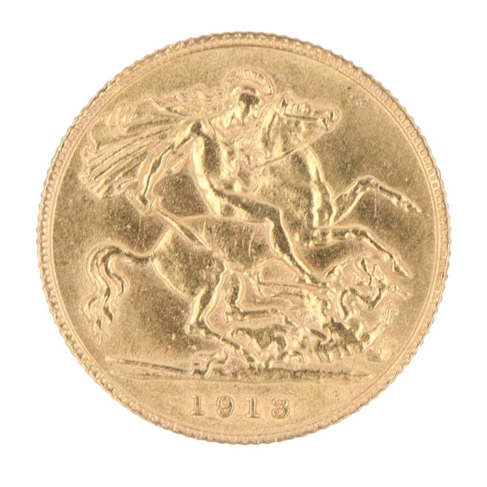 1913 George V Half Sovereign Coin