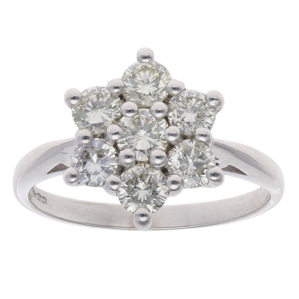 Platinum 1.10ct Diamond Cluster Ring