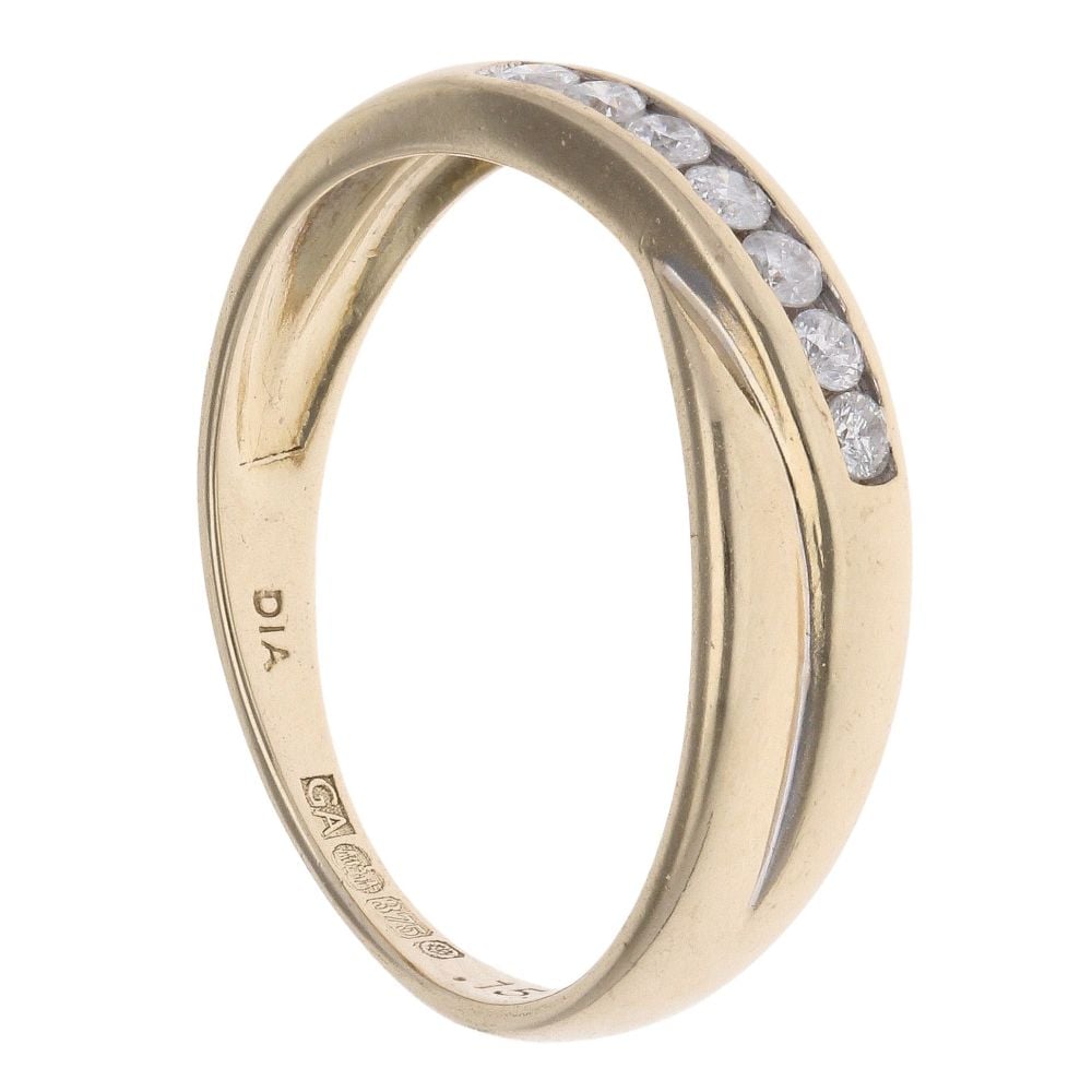 9ct Yellow Gold 0.15ct Diamond Crossover Ring