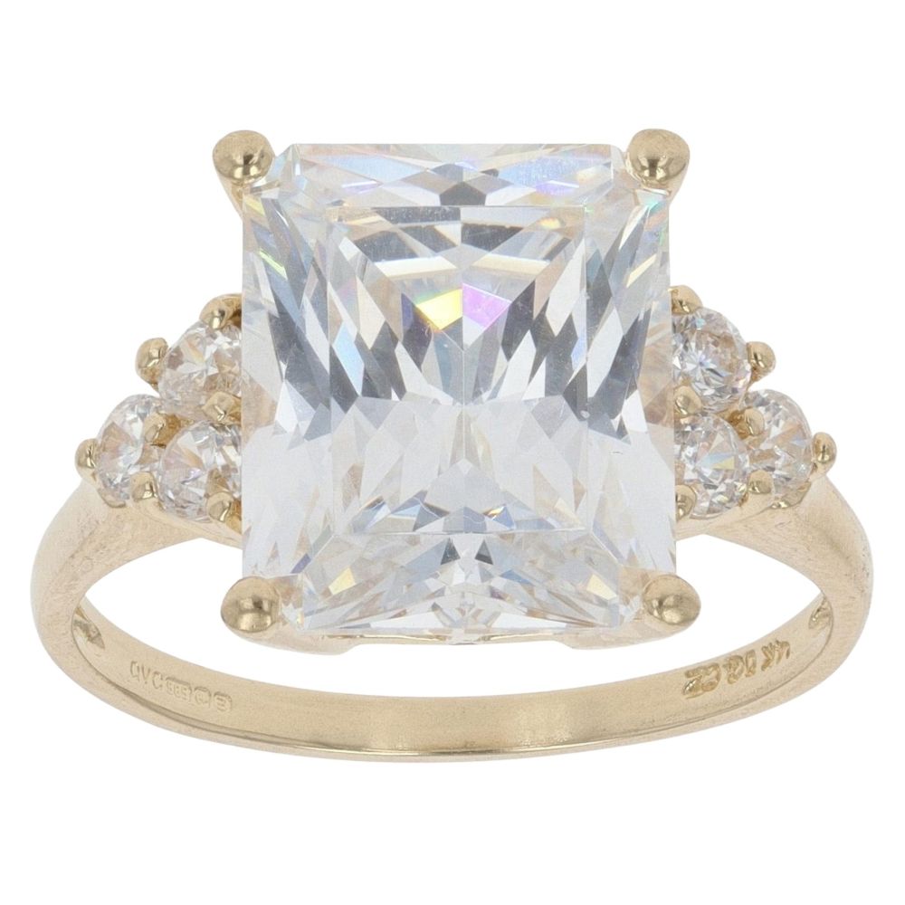 9ct Gold Marquise Cubic Zirconia Dress Ring main image 1