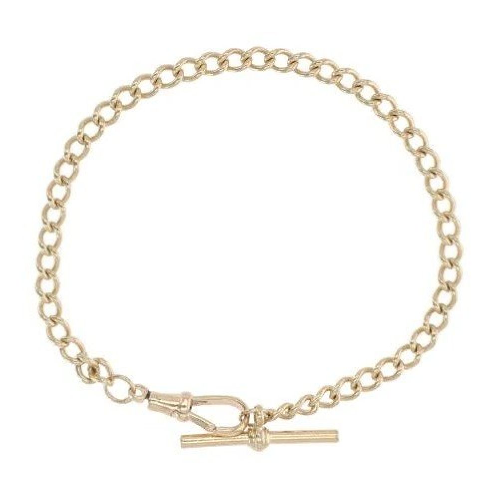 9ct Yellow Gold Albert T-Bar Bracelet 8"
