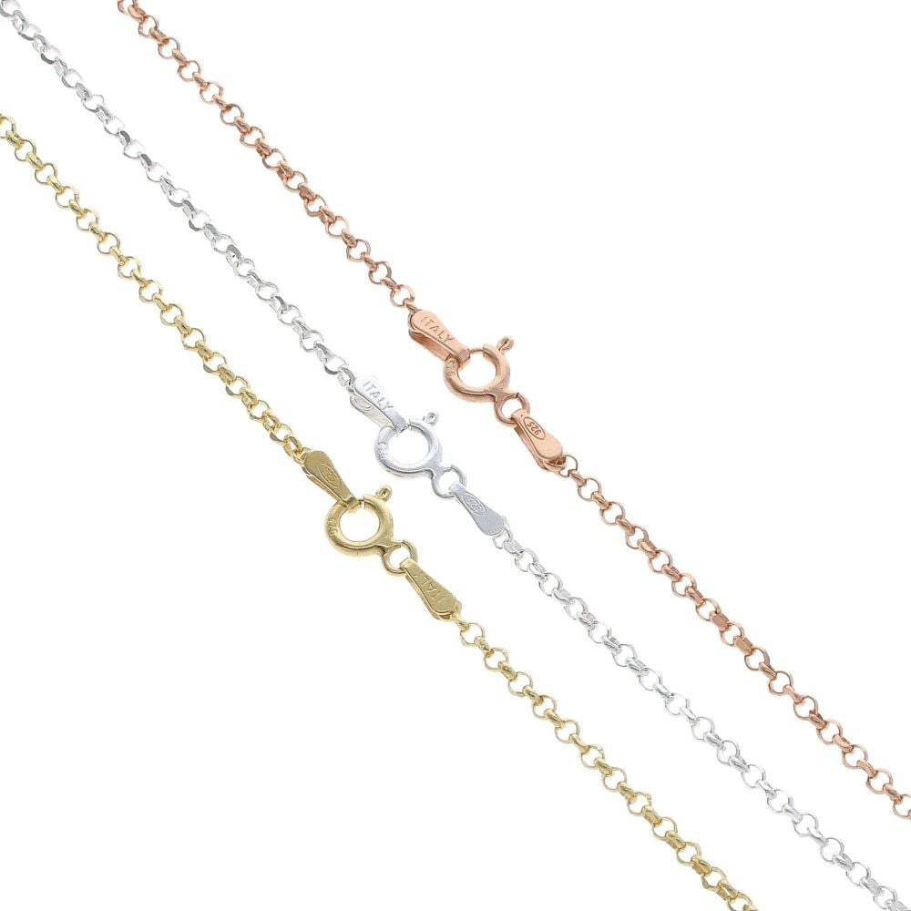 Silver, Yellow and Rose Gold Plated Layering Chains Set of Three