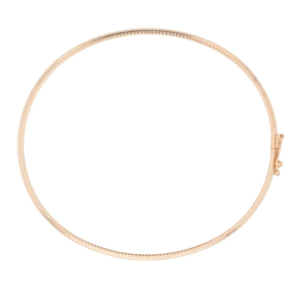 9ct Yellow Gold Patterned Hinged Bangle