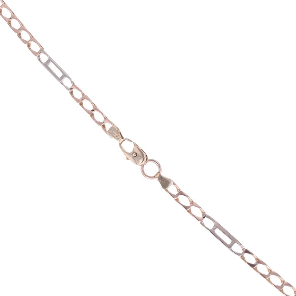 9ct Yellow And White Gold Fancy Chain 24"