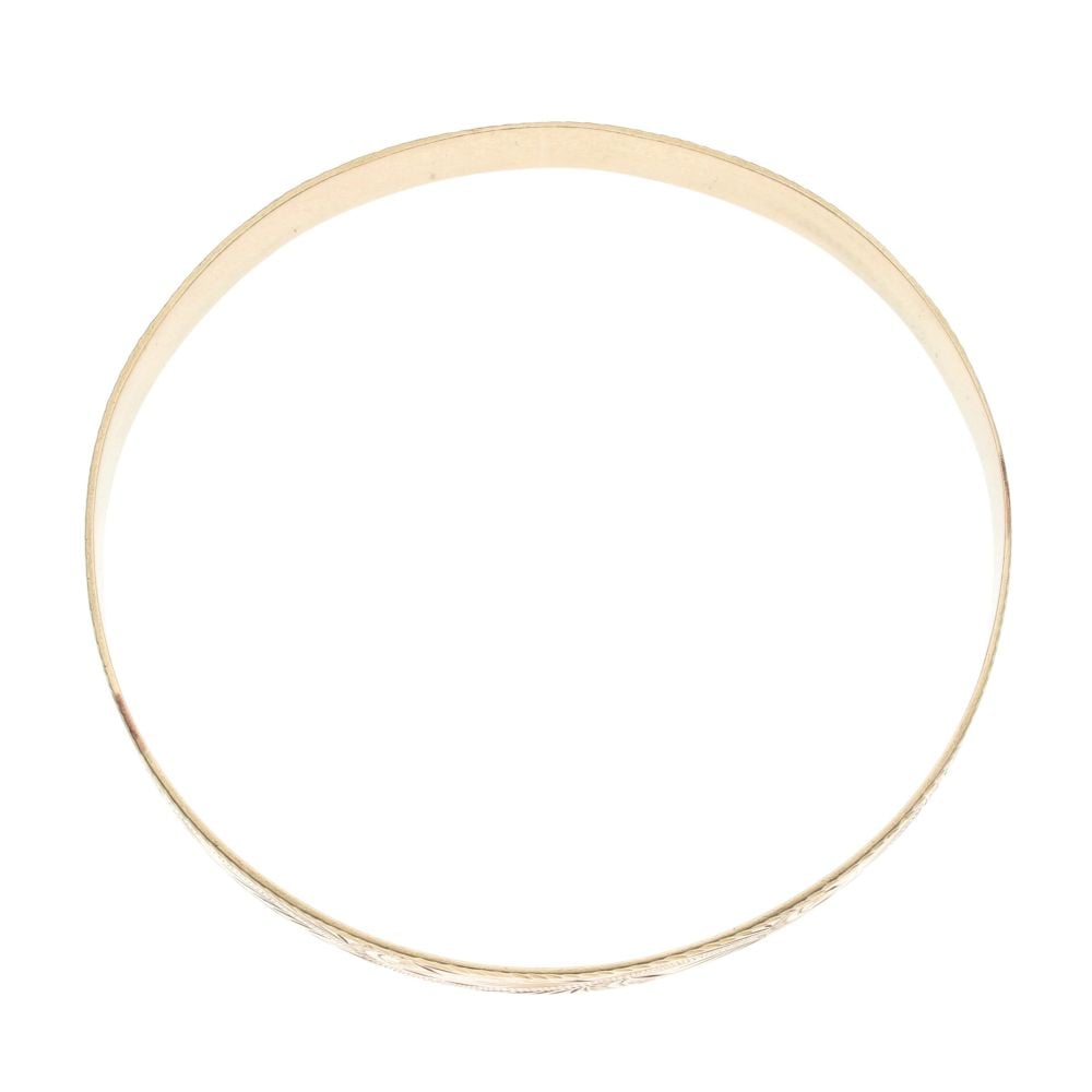 9ct Yellow Gold Patterned Bangle