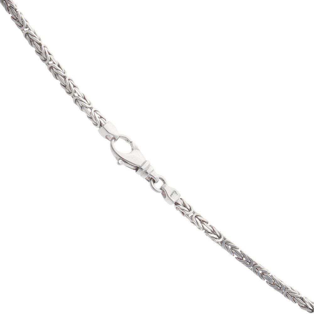 9ct White Gold Byzantine Chain 16"