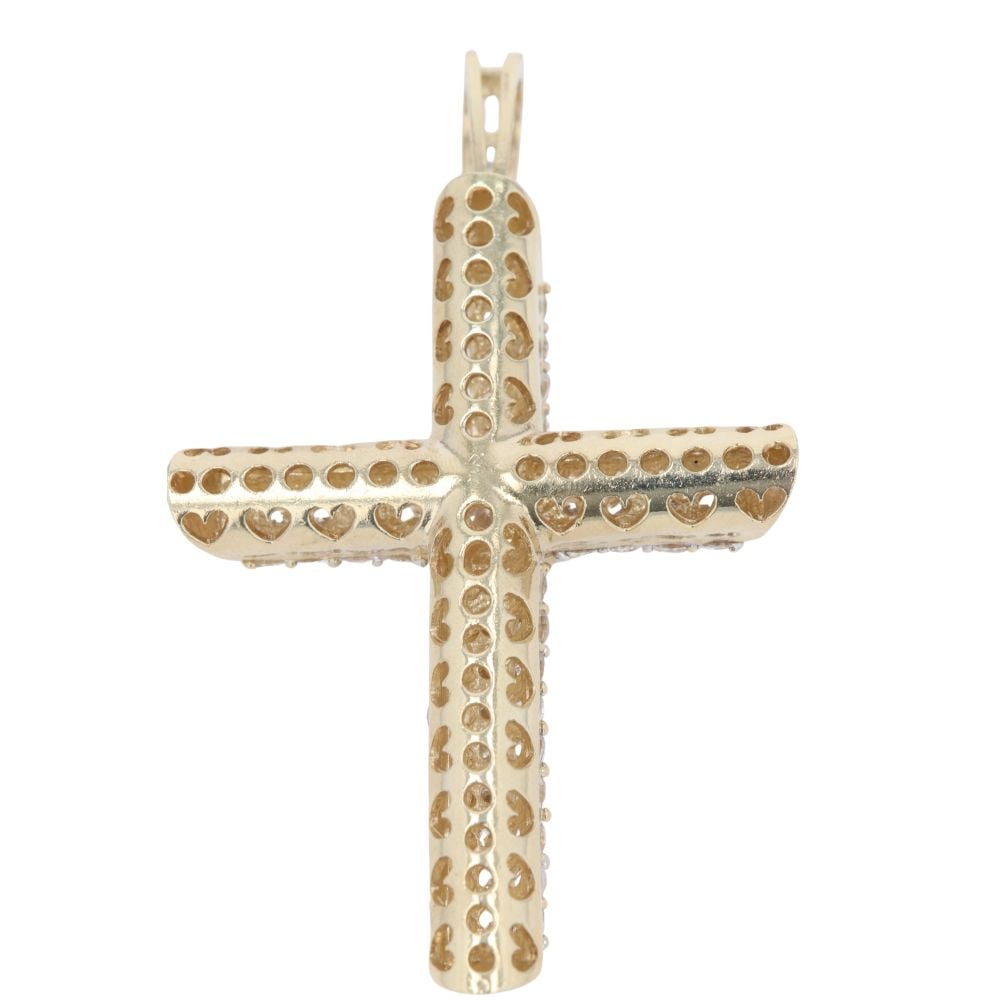 9ct Yellow Gold Cubic Zirconia Crucifix Pendant