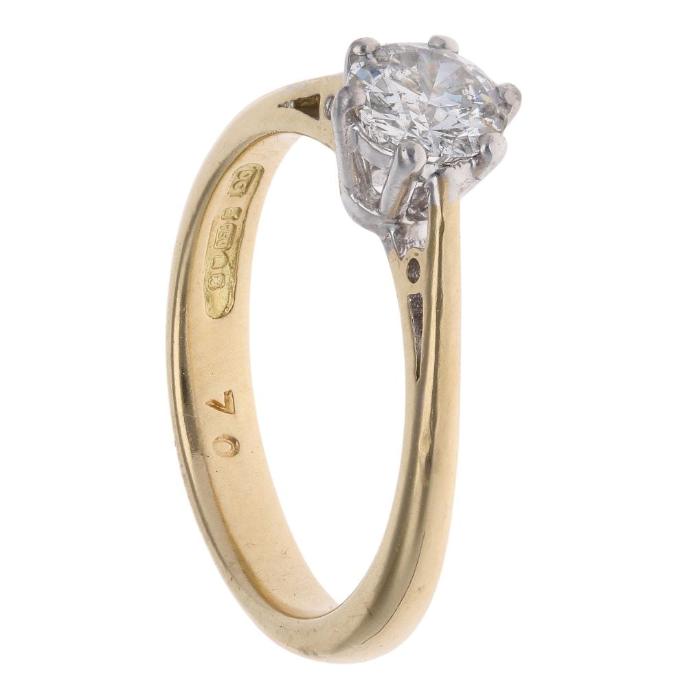 18ct Yellow Gold 0.70ct Brilliant Cut Diamond Solitaire Ring