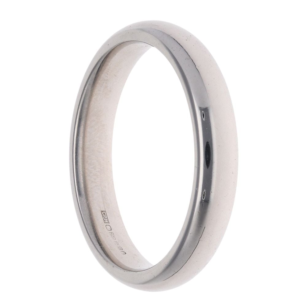 18ct White Gold Wedding Band 4mm