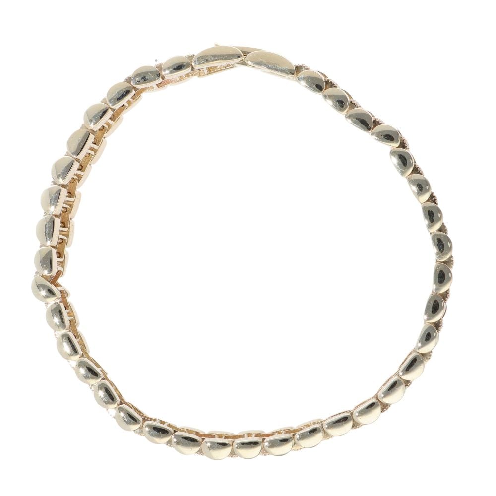 9ct Yellow Gold Cubic Zirconia Watch Style Strap Bracelet 8"