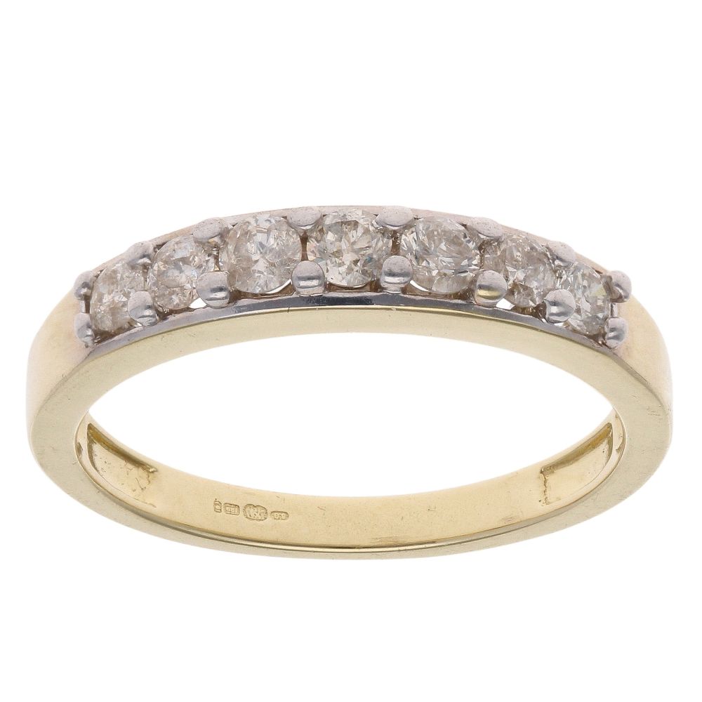 18ct Yellow Gold 0.40ct Brilliant Cut Diamond Half Eternity Ring ...