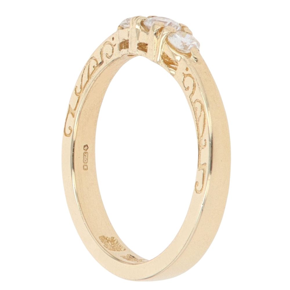 18ct Yellow Gold 0.25ct Diamond Clogau Trilogy Ring RAMS820317258004 ...