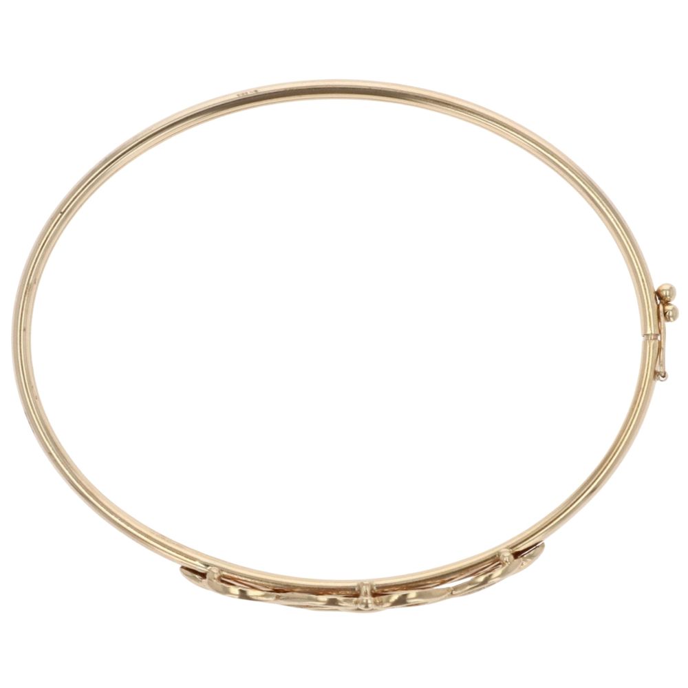 9ct Yellow Gold Patterned Crossover Bangle