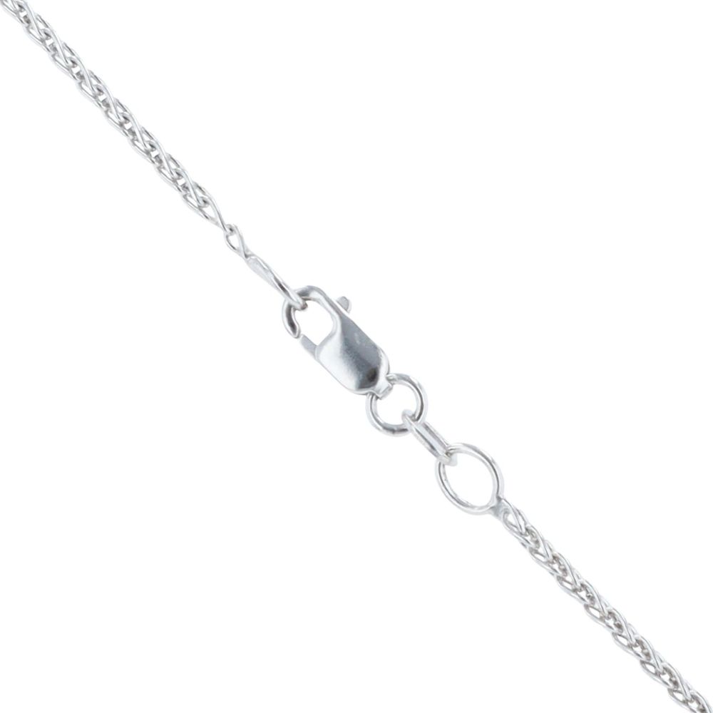 9ct White Gold 0.50ct Baguette And Brilliant Cut Diamond Cluster Pendant And Chain 20"