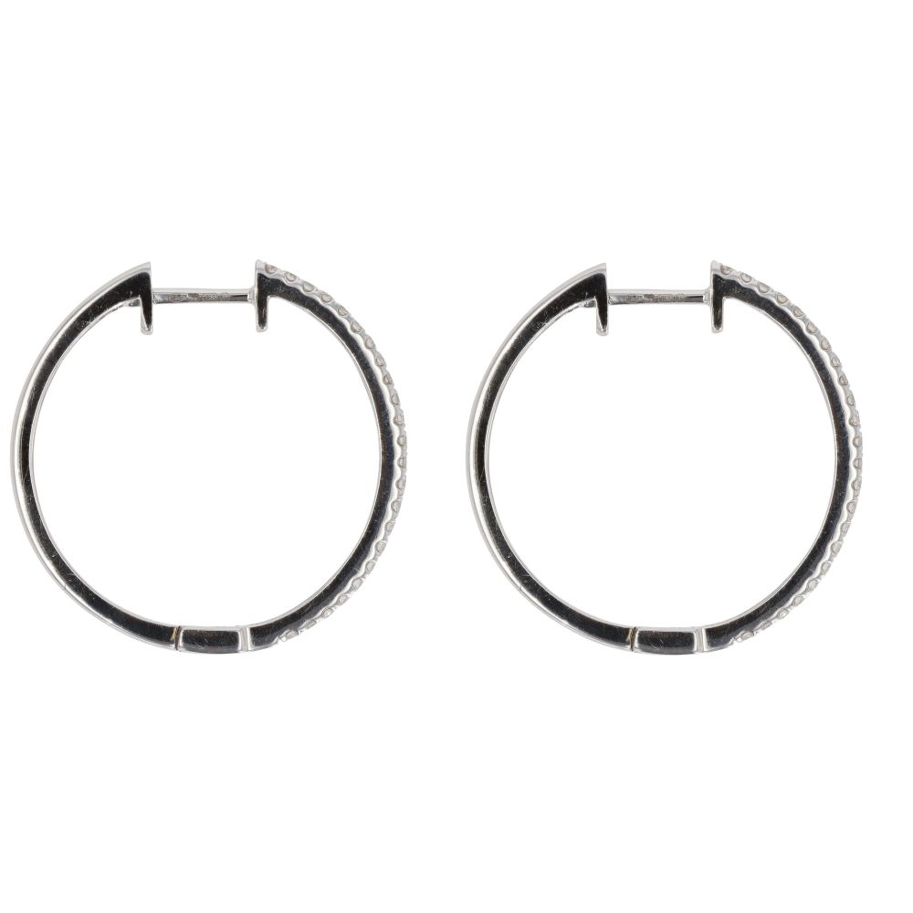 18ct White Gold 0.25ct Diamond Hinged Hoop Earrings