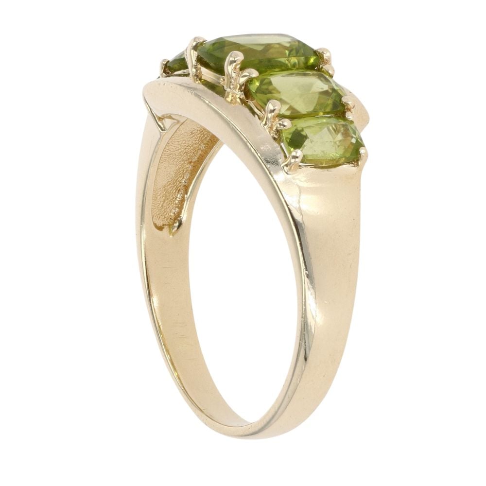 9ct Yellow Gold Five Stone Peridot Ring