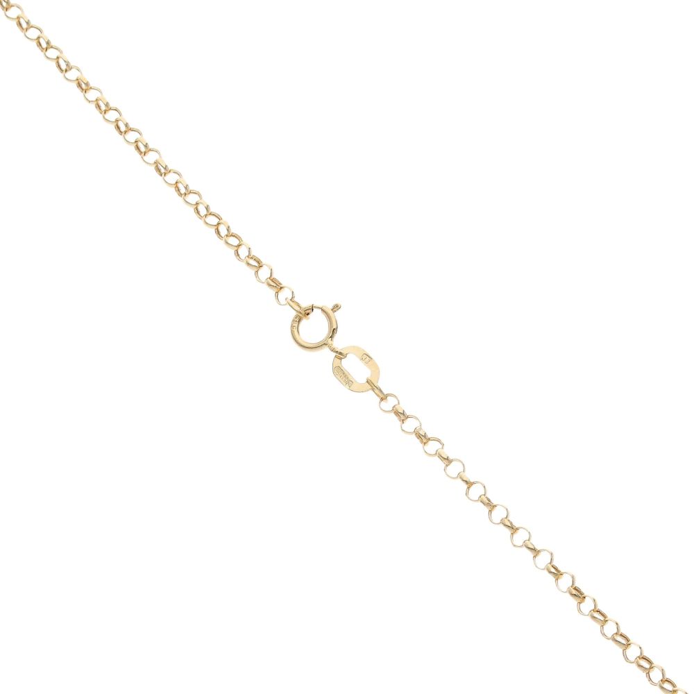 14ct Yellow Gold 0.05ct Diamond and Opal Fancy Cluster Pendant and Chain 18"