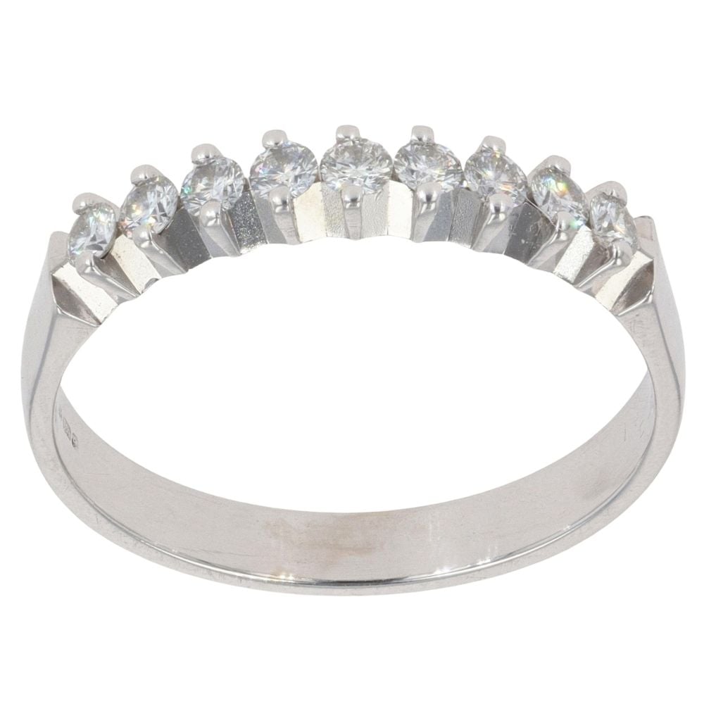 18ct White Gold 0.30ct Brilliant Cut Diamond Half Eternity Ring