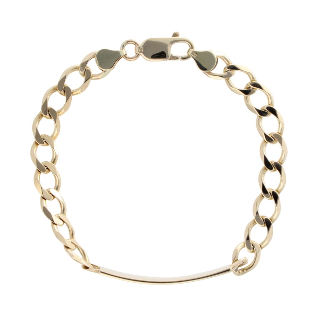 9kt Yellow Gold 19cm ID Bracelet (Gold) main image 1
