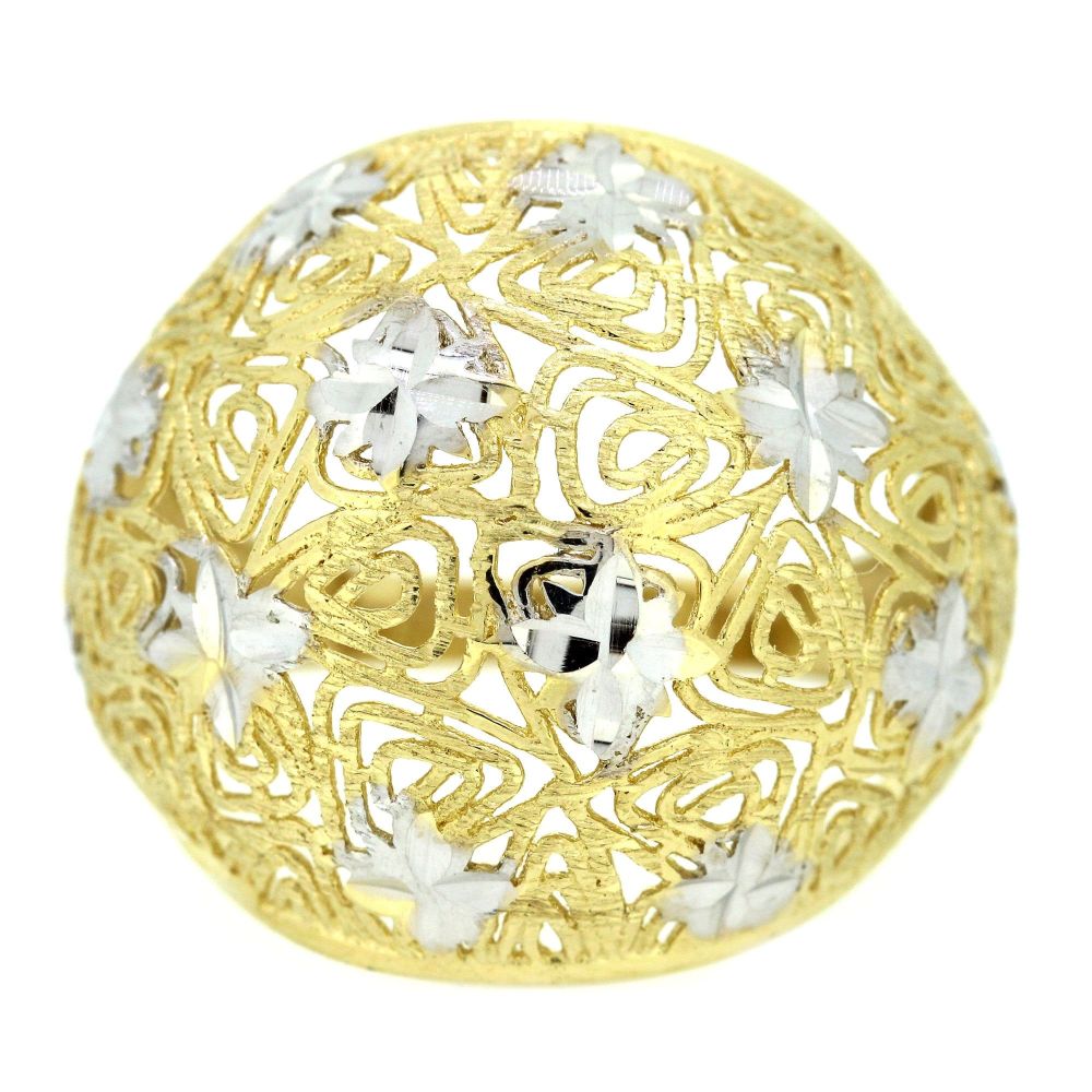 14ct Yellow And White Gold Fancy Ring