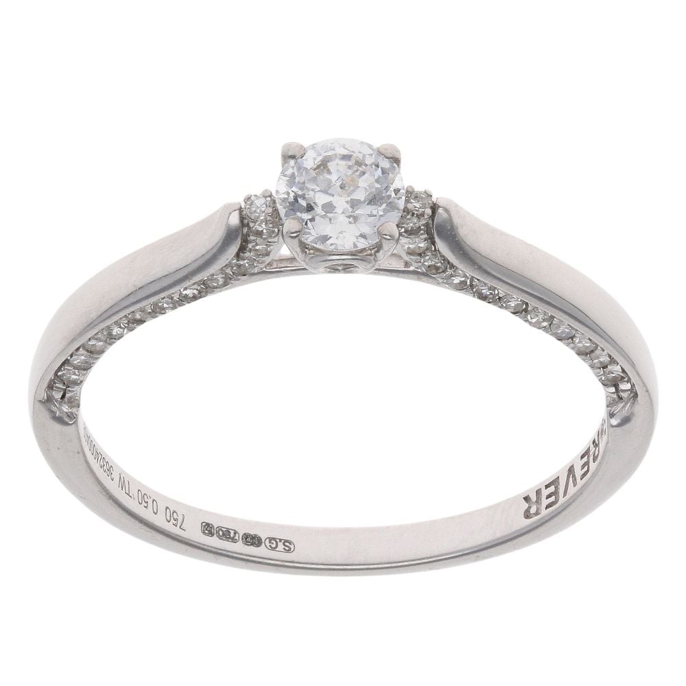 18ct White Gold 0.50ct Brilliant Cut Diamond Solitaire Ring