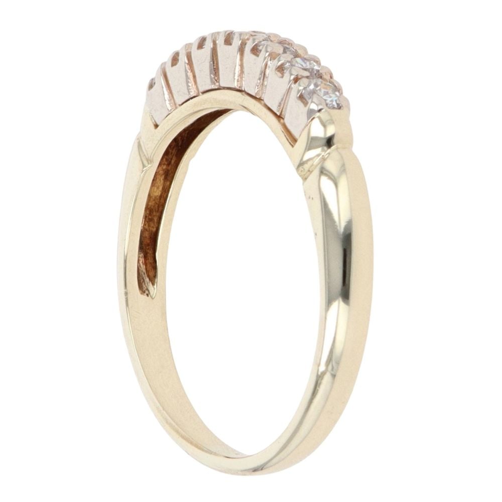14ct Yellow Gold Cubic Zirconia Half Eternity Ring