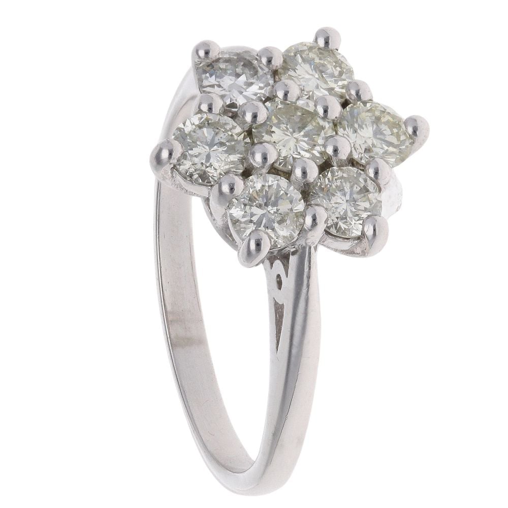 Platinum 1.10ct Diamond Cluster Ring